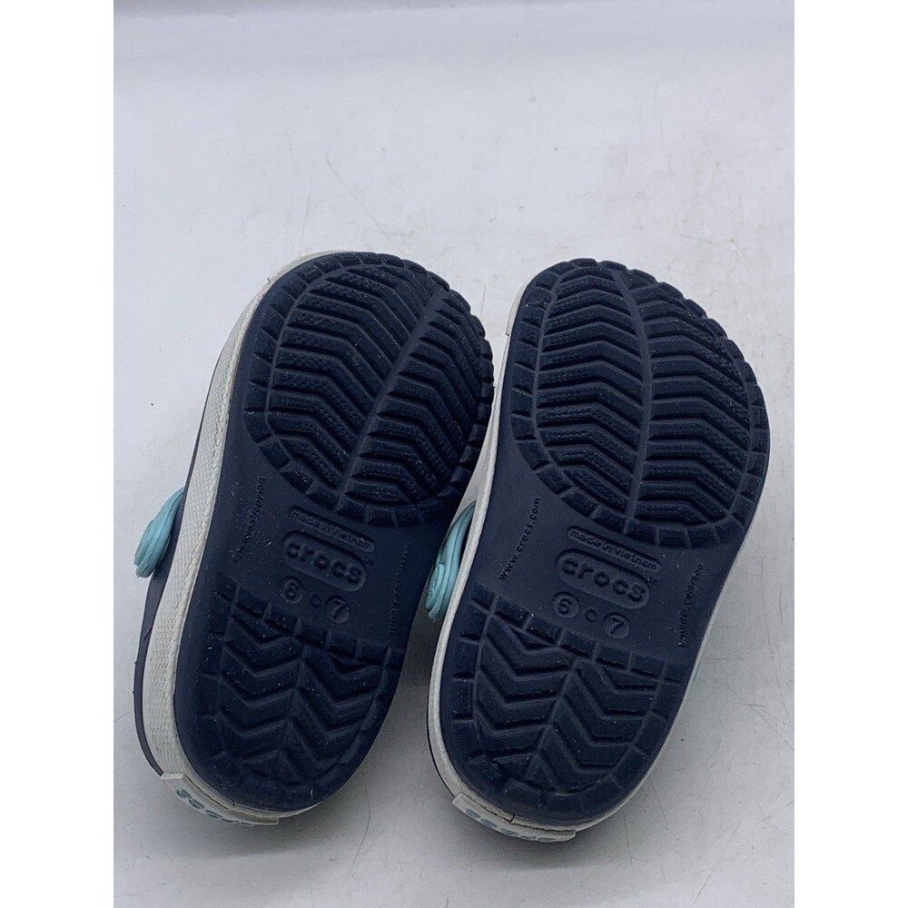 Crocs Crocband II Navy/Ice Blue Relaxed Fit Toddlers Size 6/7 - Picture 9 of 10